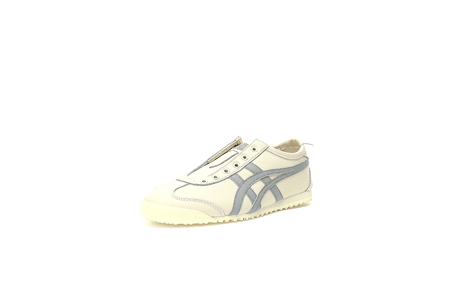 Six-angle QC gallery of a cream-grey laceless low-top with outsole and interior views thumbnail 5