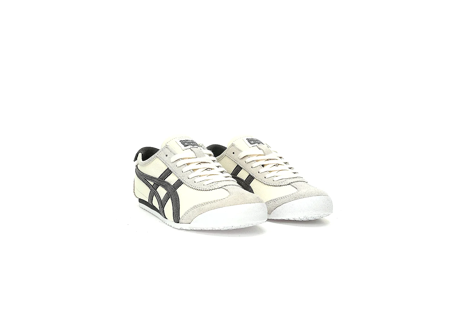 Onitsuka Tiger cream black low-top QC views showing sides top pair and outsole thumbnail 4