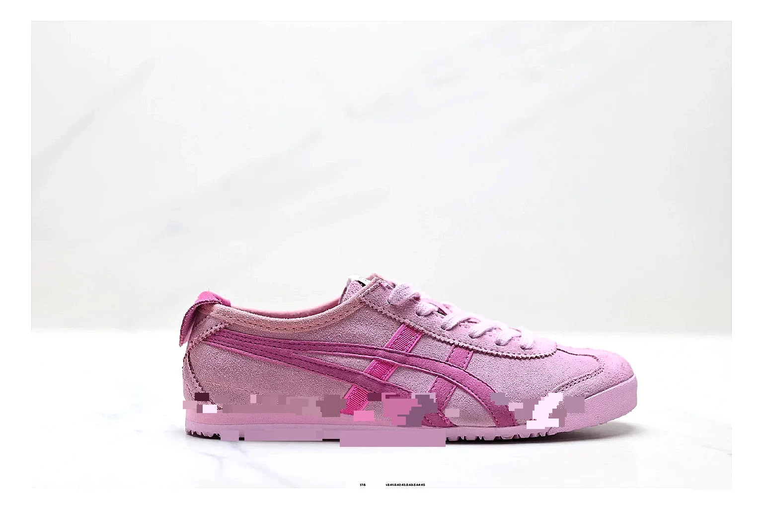 Onitsuka Tiger PATOU Pink Sneaker QC photo showing pink patou collaboration low-top with mixed-material upper and low-profile shape