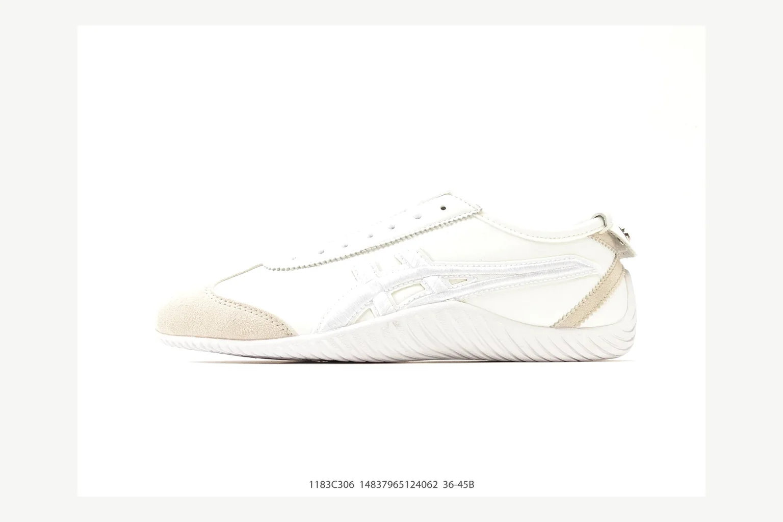 Onitsuka Tiger White Cream Sneaker QC photo showing white cream retro stripe low-top with mixed-material upper and low-profile shape thumbnail 5