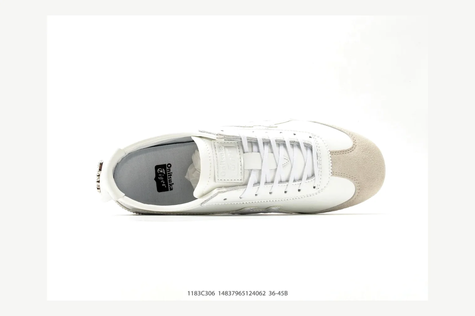 Onitsuka Tiger White Cream Sneaker QC photo showing white cream retro stripe low-top with mixed-material upper and low-profile shape thumbnail 6