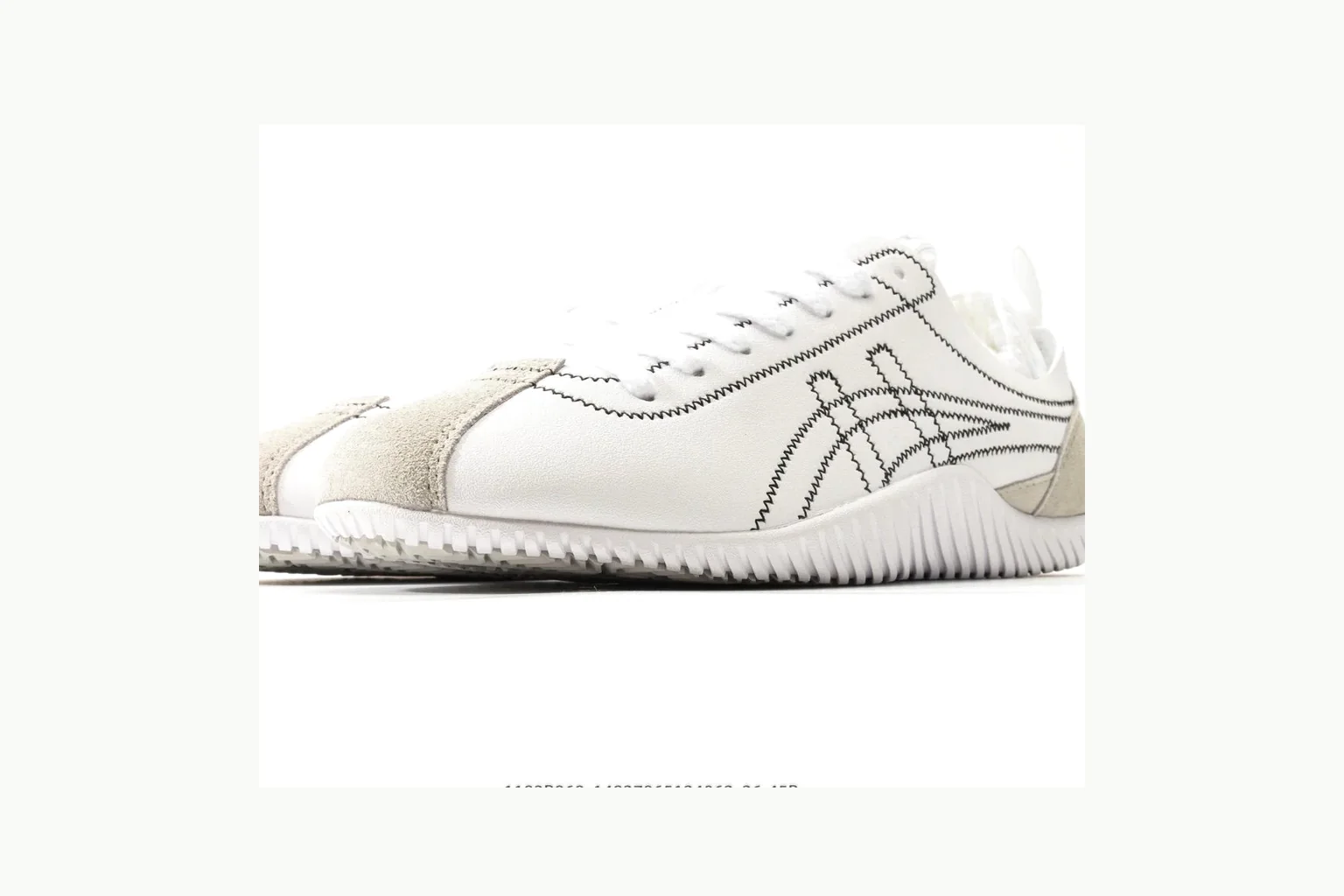 Onitsuka Tiger White Silver Sneaker QC photo showing white silver retro stripe low-top with mixed-material upper and low-profile shape thumbnail 3