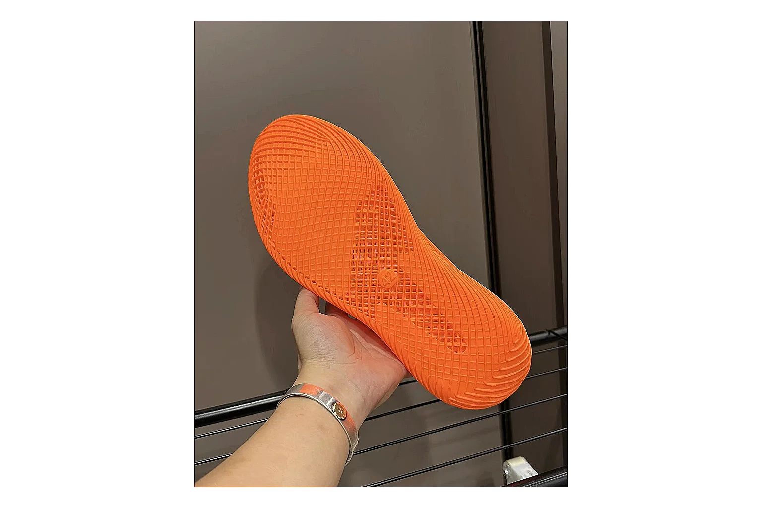Other 4D Printed Orange Slip-On Sneakers QC reference photo showing orange open-grid upper, seamless slip-on shape, sculpted sole, and futuristic lightweight profile thumbnail 4