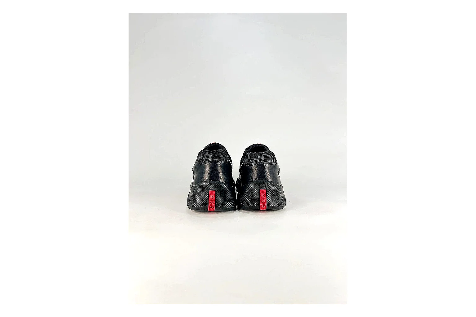 Black Runner Black Sneaker QC reference photo showing black mesh runner upper, tonal overlays, modern running shape, and dark cushioned sole thumbnail 3