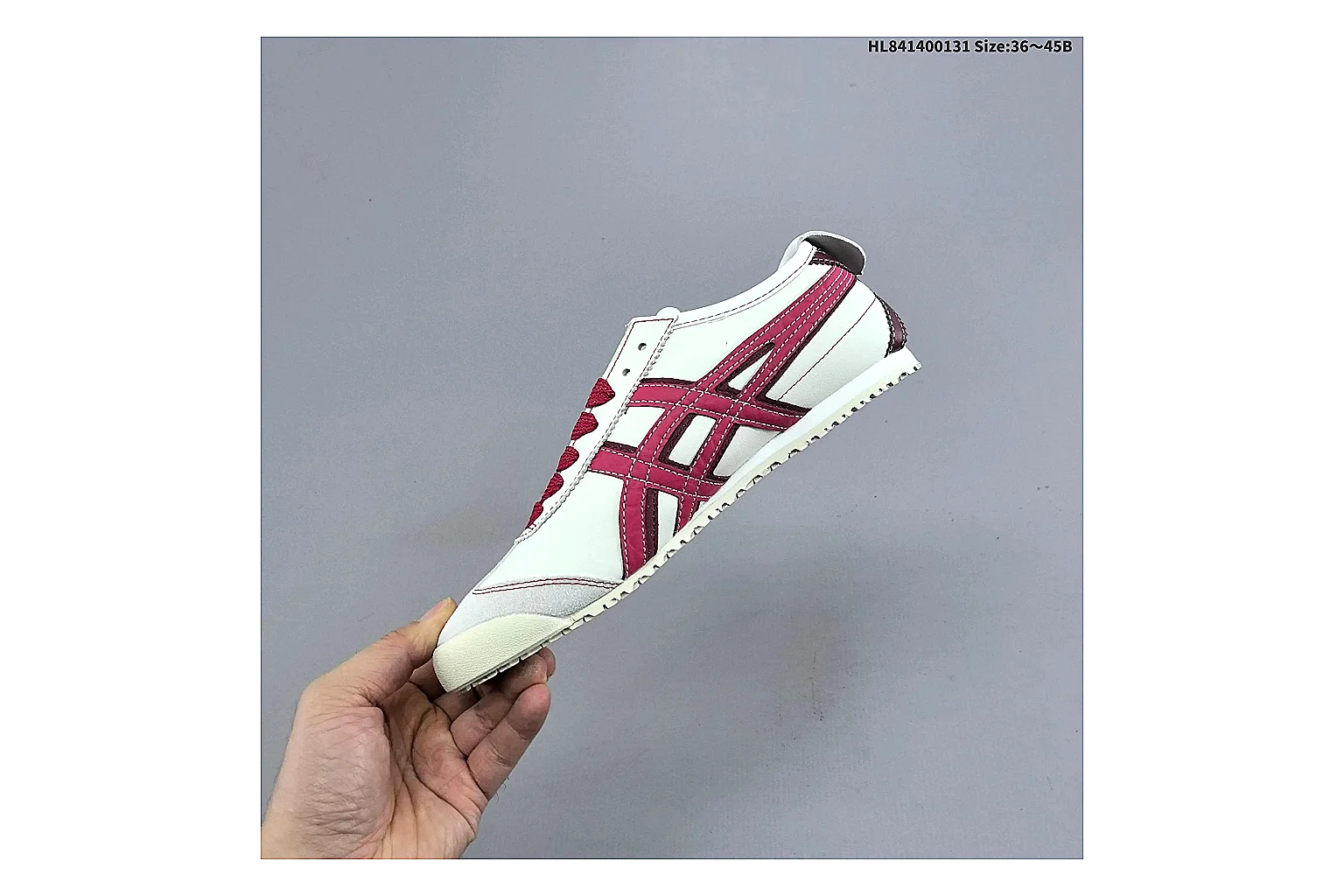 Casual Low-Top Sneaker 0789 QC photo showing red casual low-top with mixed-material upper and low-profile shape thumbnail 5