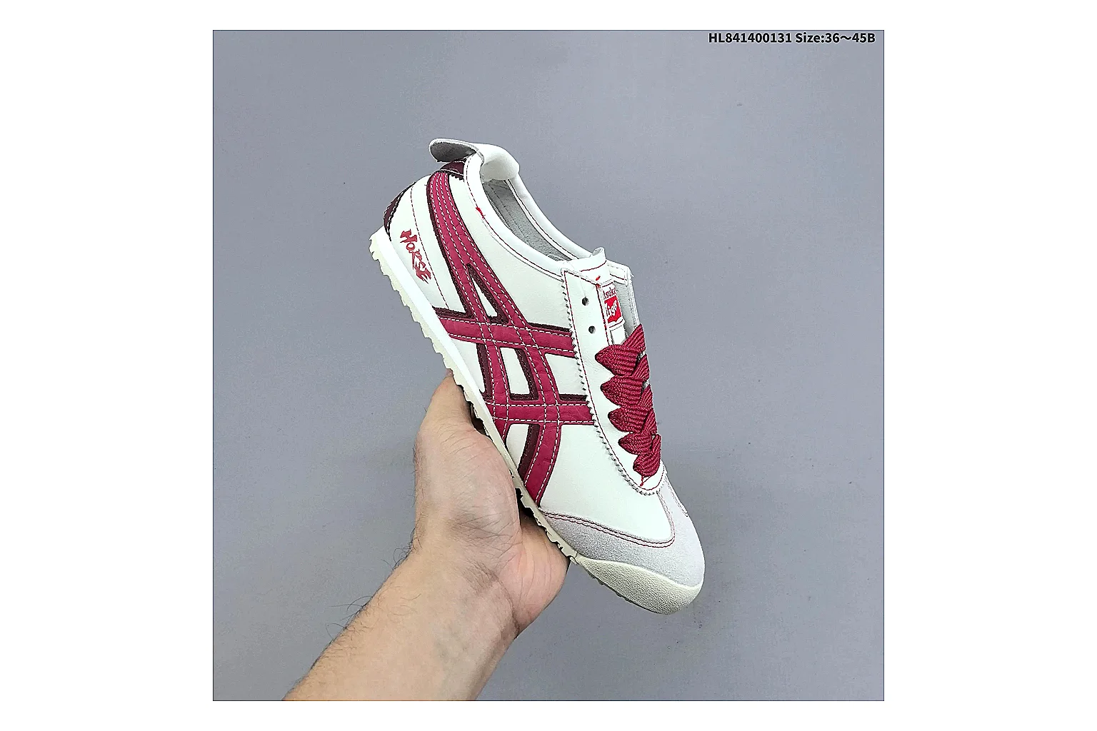 Casual Low-Top Sneaker 0789 QC photo showing red casual low-top with mixed-material upper and low-profile shape thumbnail 6