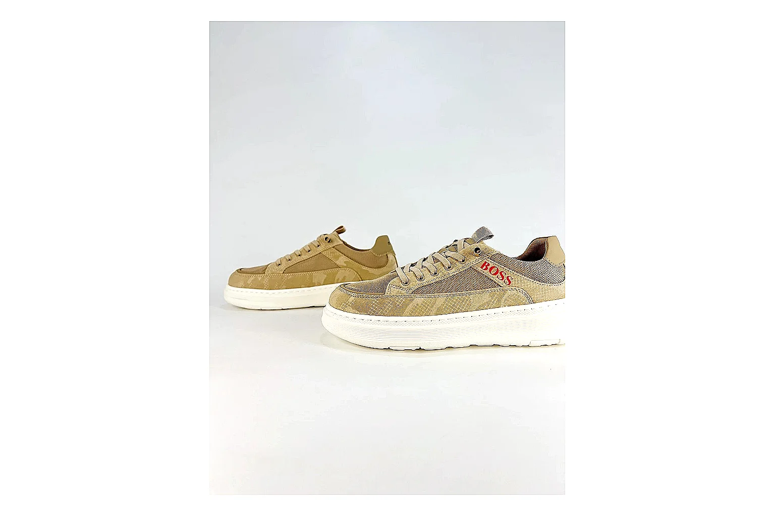 Casual Low-Top Sneaker 5218 QC photo showing red casual low-top with mixed-material upper and low-profile shape thumbnail 4