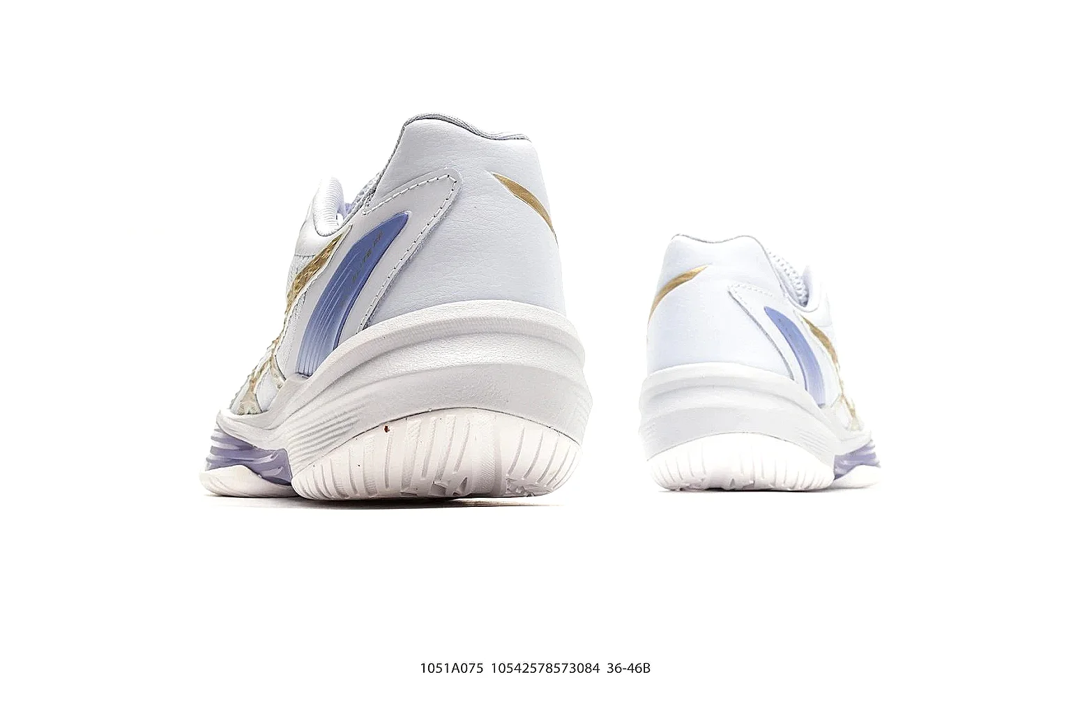 Court Runner White Purple Sneaker QC reference photo showing white mesh-leather runner upper, purple accent panels, court-runner shape, and cushioned sole thumbnail 2