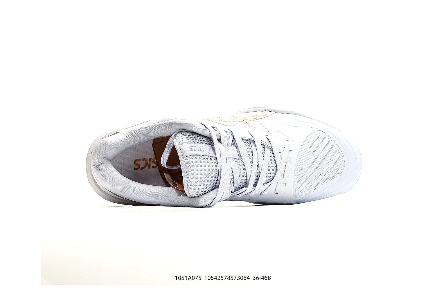 Court Runner White Purple Sneaker QC reference photo showing white mesh-leather runner upper, purple accent panels, court-runner shape, and cushioned sole thumbnail 6