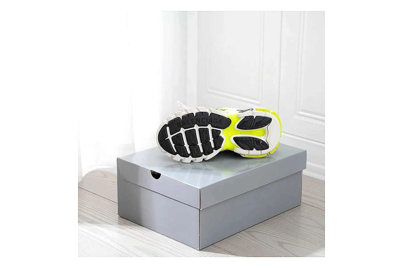 Neon Runner White Yellow Sneaker QC reference photo showing white mesh runner upper, neon yellow accents, modern runner silhouette, and lightweight sole thumbnail 3