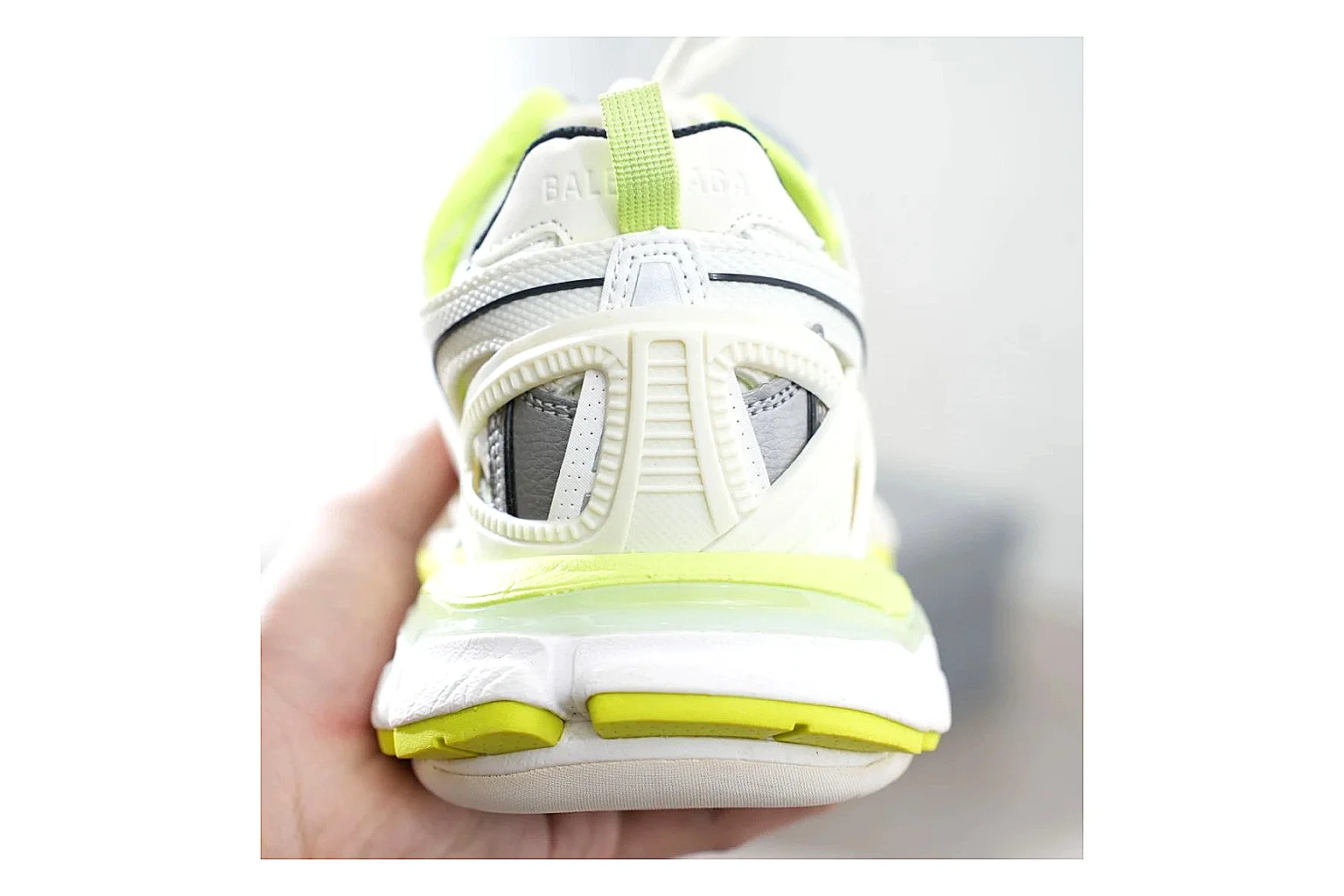 Neon Runner White Yellow Sneaker QC reference photo showing white mesh runner upper, neon yellow accents, modern runner silhouette, and lightweight sole thumbnail 4