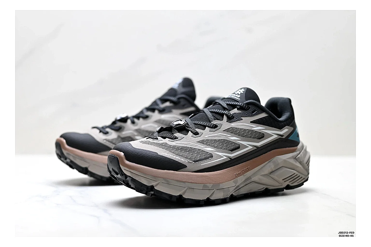 Trail Runner Black Teal Sneaker QC reference photo showing black mesh runner upper, teal accent details, rugged trail profile, and traction sole thumbnail 3