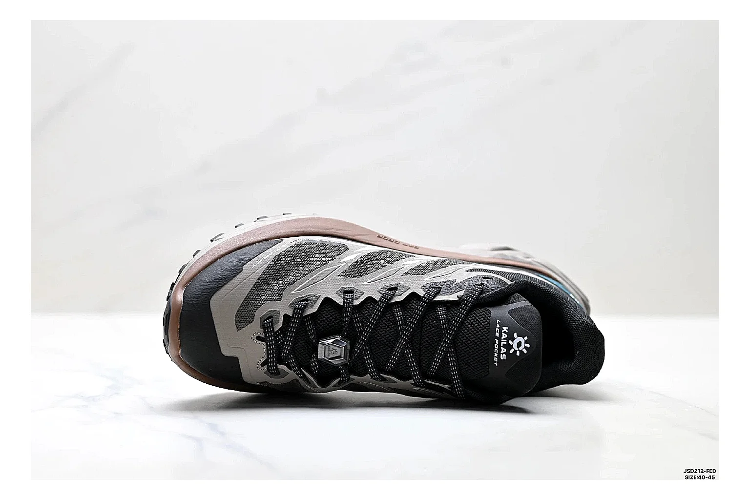 Trail Runner Black Teal Sneaker QC reference photo showing black mesh runner upper, teal accent details, rugged trail profile, and traction sole thumbnail 5