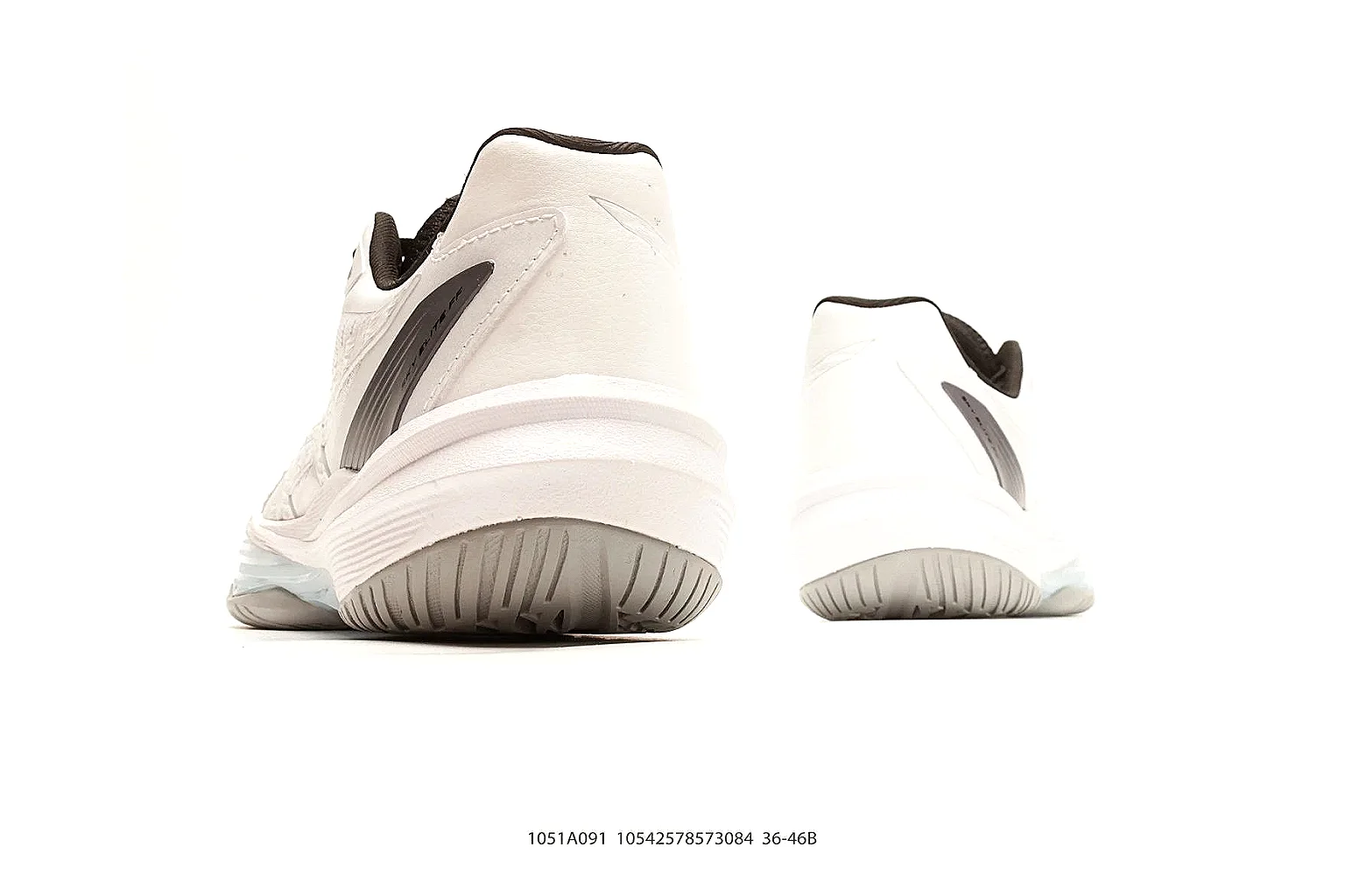 Training Runner White Black Sneaker QC reference photo showing white black synthetic runner upper, layered support panels, training silhouette, and practical performance sole