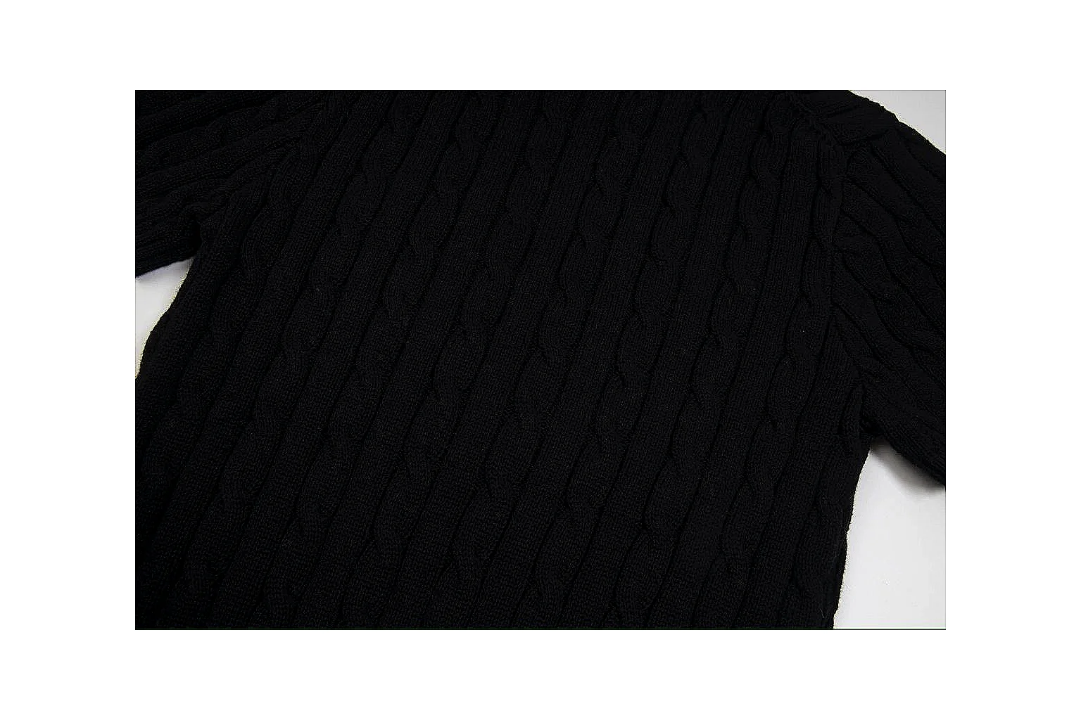 kakoqclab.com Polo Ralph Lauren Black Cable Knit Polo 0679 Black short-sleeve-knit product image thumbnail 2