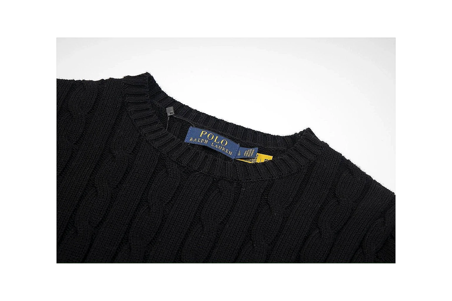 kakoqclab.com Polo Ralph Lauren Black Cable Knit Polo 0679 Black short-sleeve-knit product image thumbnail 3