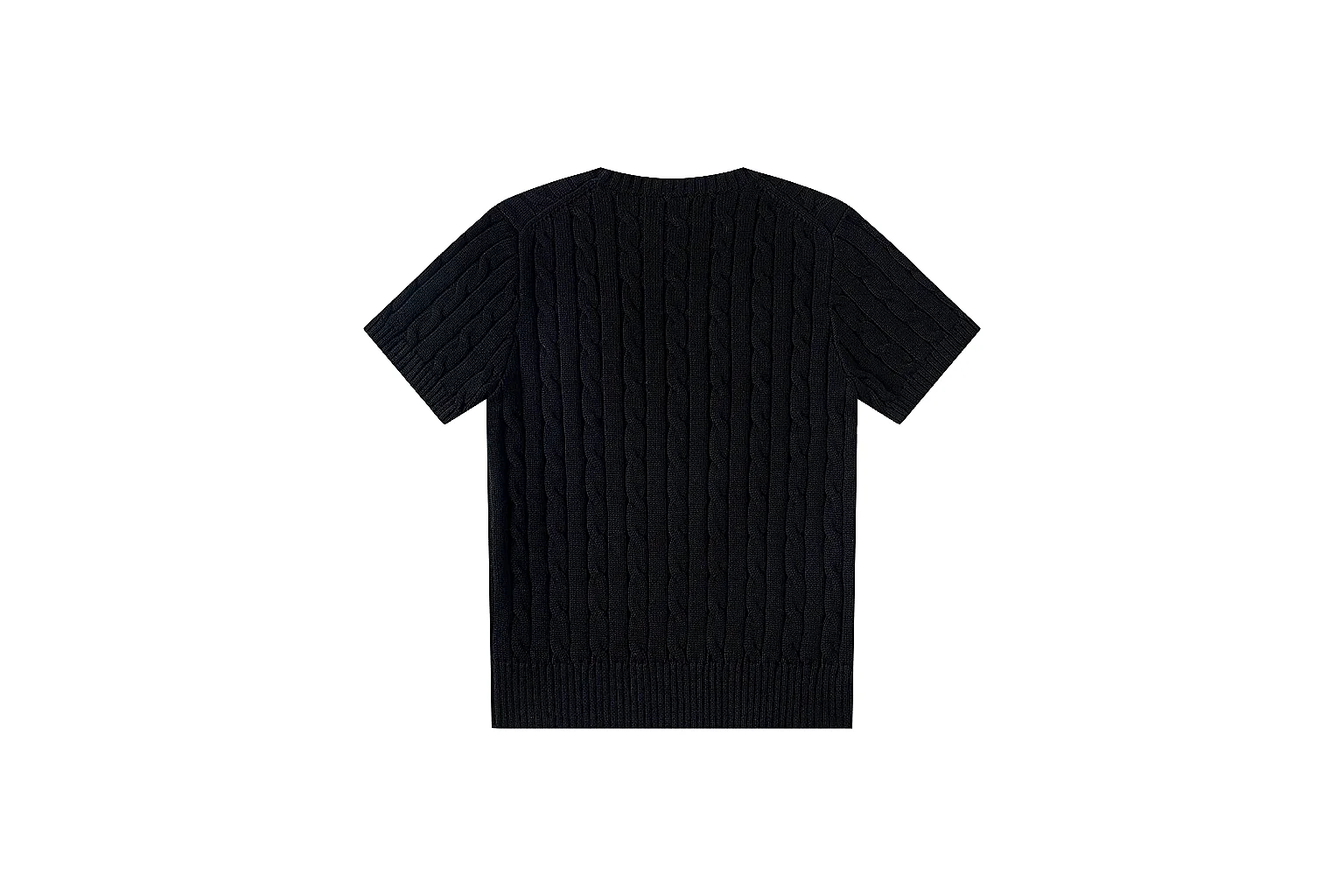 kakoqclab.com Polo Ralph Lauren Black Rib Cable Knit Polo 0872 Black short-sleeve-knit product image thumbnail 6