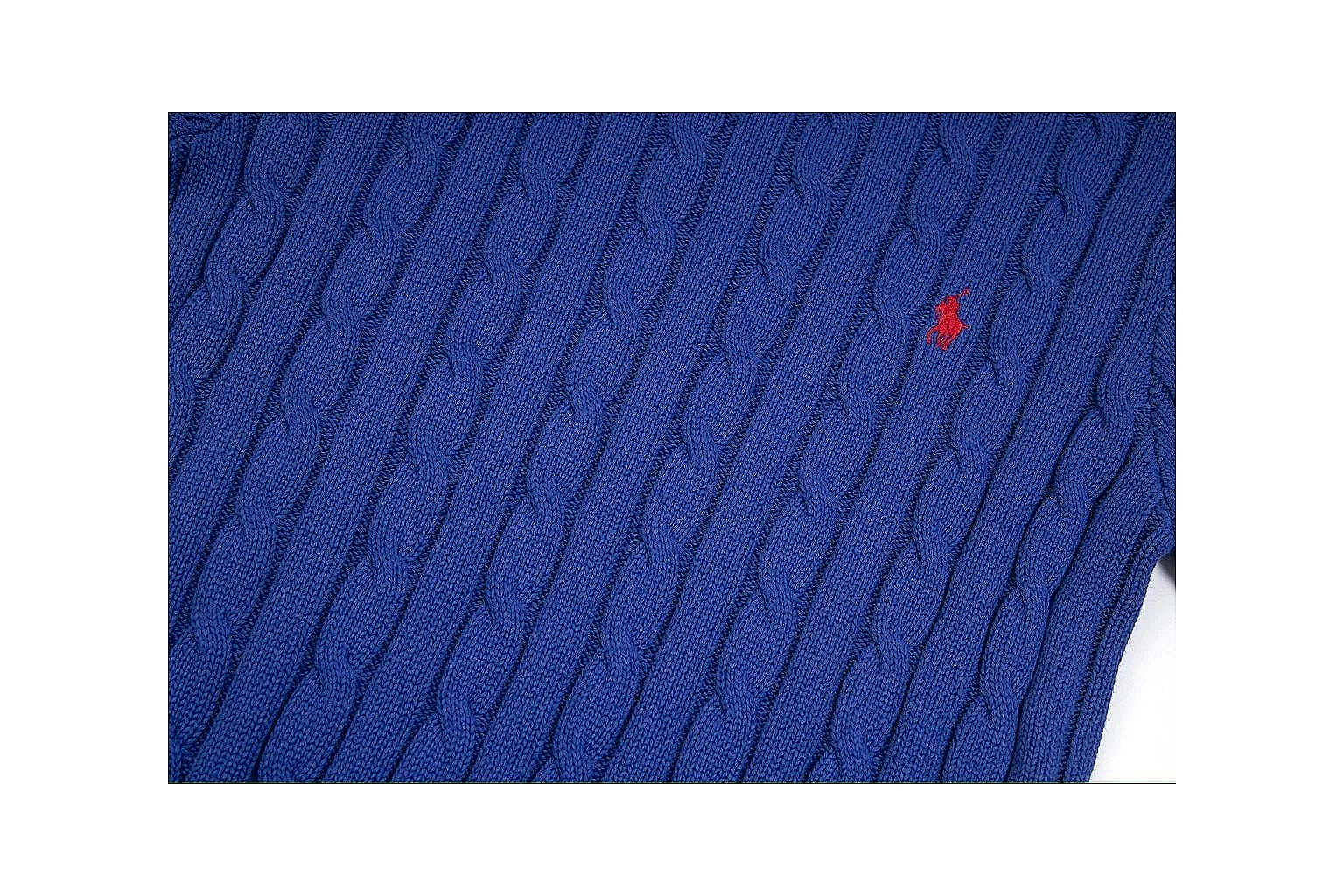 kakoqclab.com Polo Ralph Lauren Blue Cable Knit Polo 0674 Blue short-sleeve-knit product image thumbnail 2