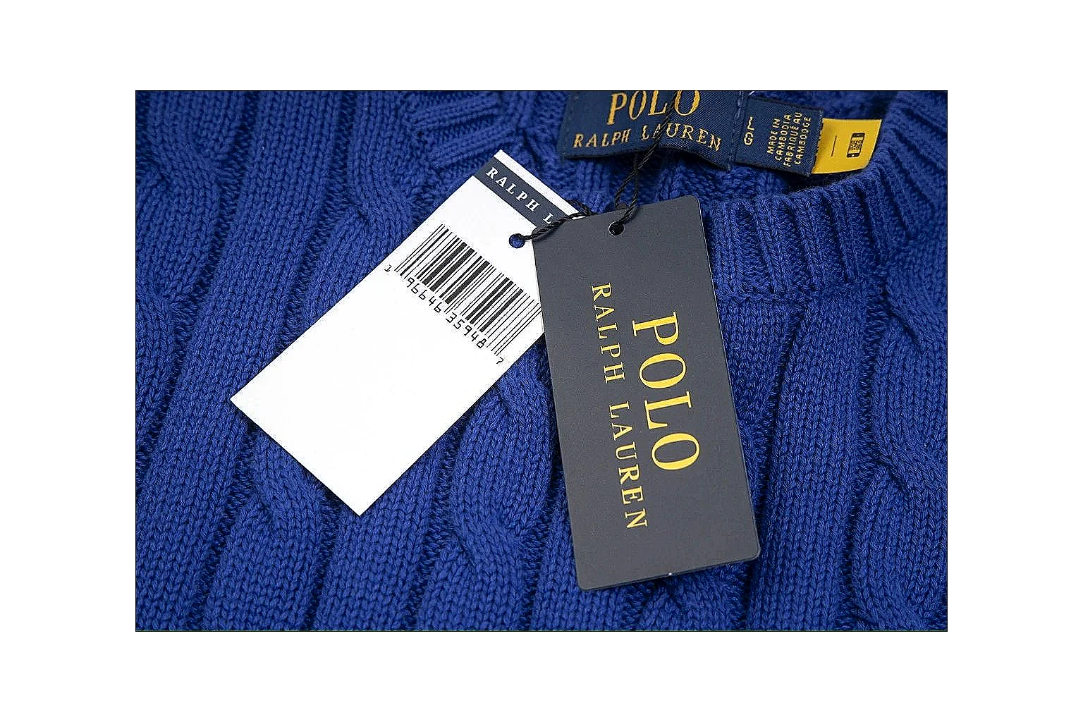 kakoqclab.com Polo Ralph Lauren Blue Cable Knit Polo 0674 Blue short-sleeve-knit product image thumbnail 3