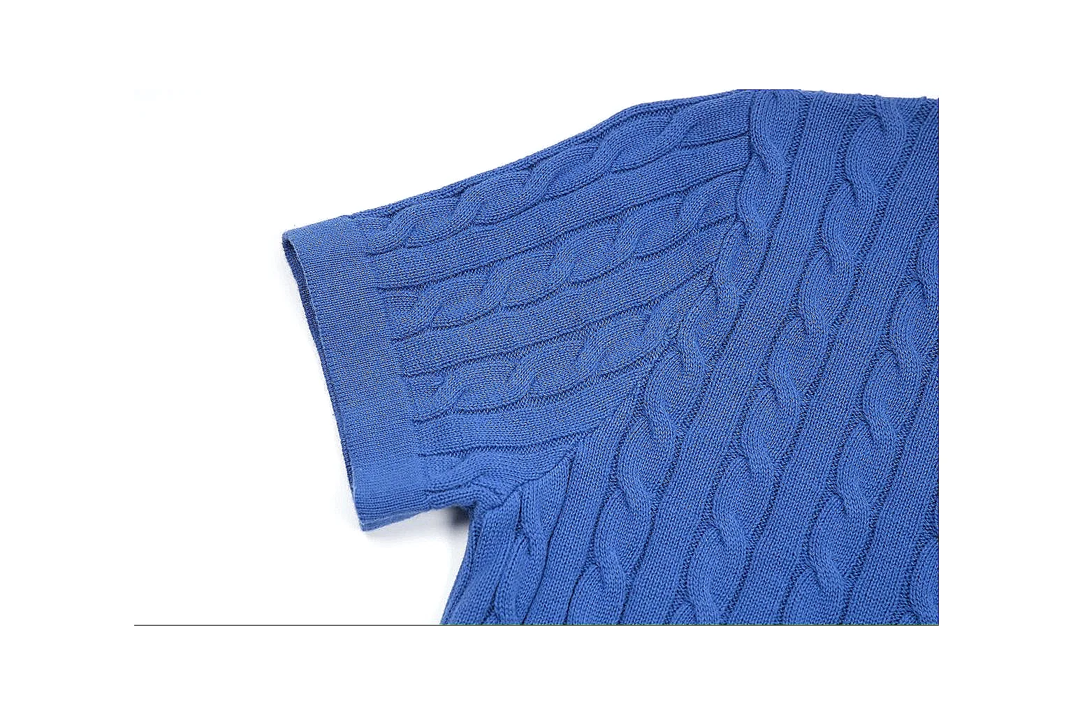 kakoqclab.com Polo Ralph Lauren Blue Cable Knit Polo 0981 Blue short-sleeve-knit product image thumbnail 4