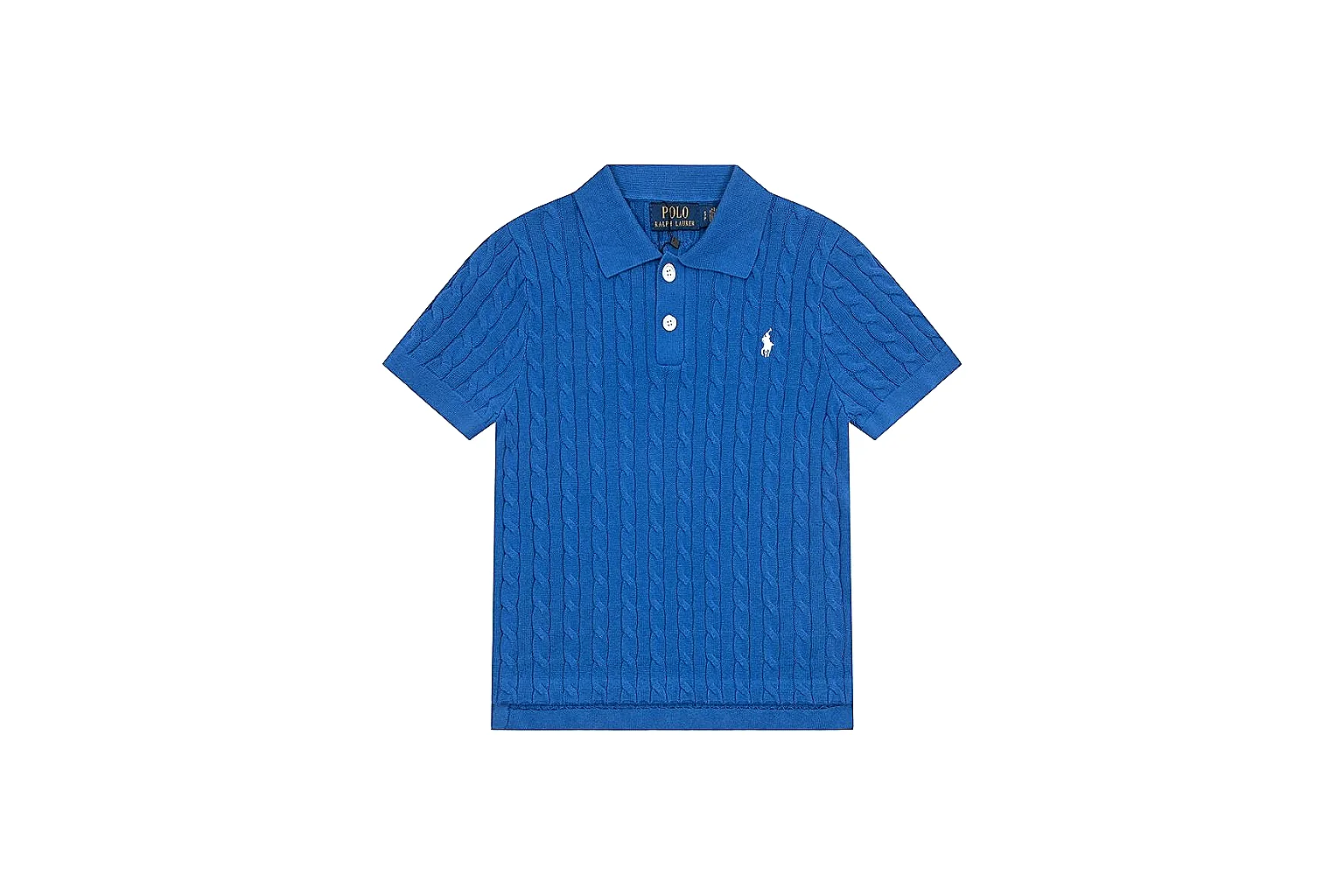 kakoqclab.com Polo Ralph Lauren Blue Cable Knit Polo 0981 Blue short-sleeve-knit product image thumbnail 5