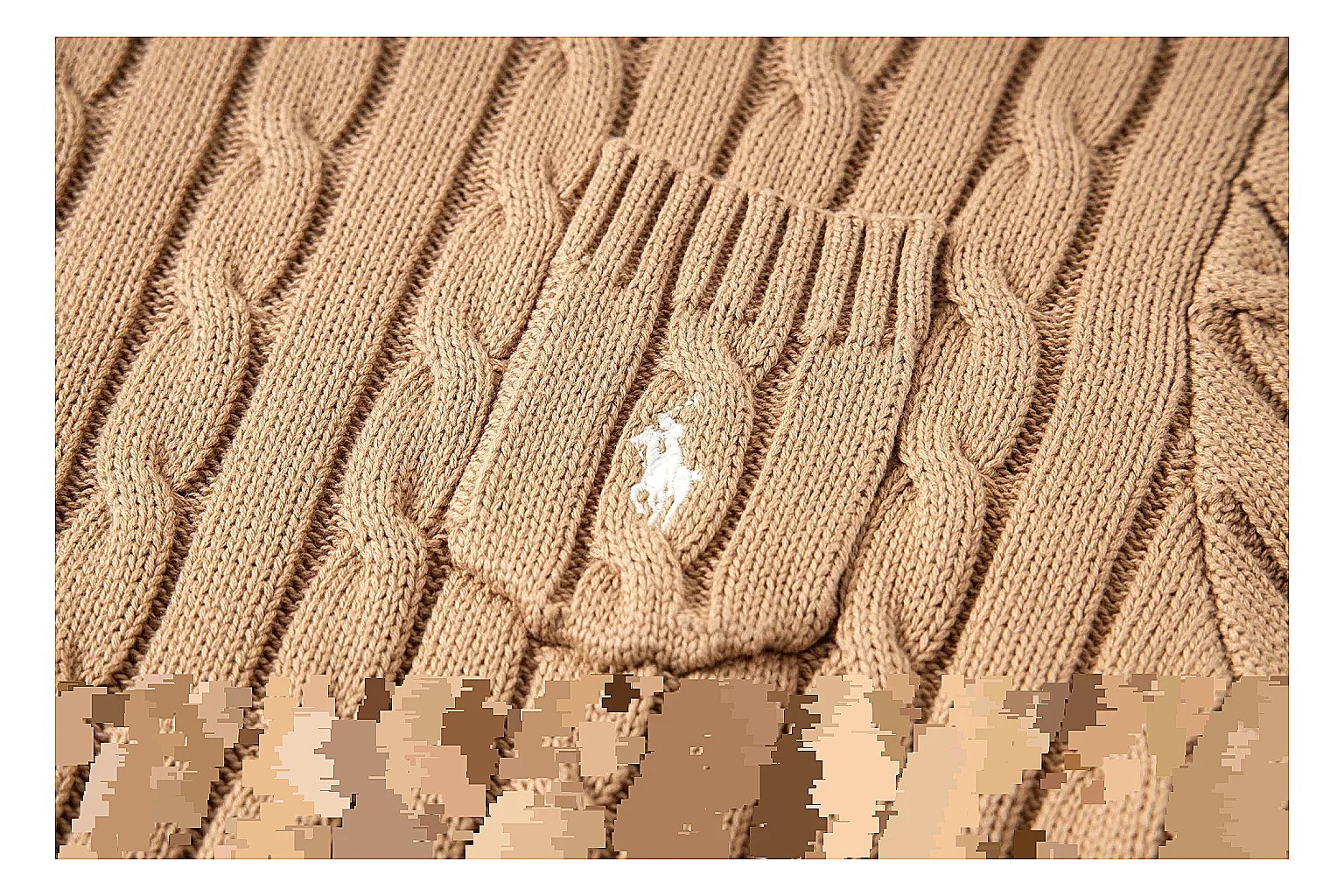 kakoqclab.com Polo Ralph Lauren Camel Cable Knit Polo 0830 Camel short-sleeve-knit product image