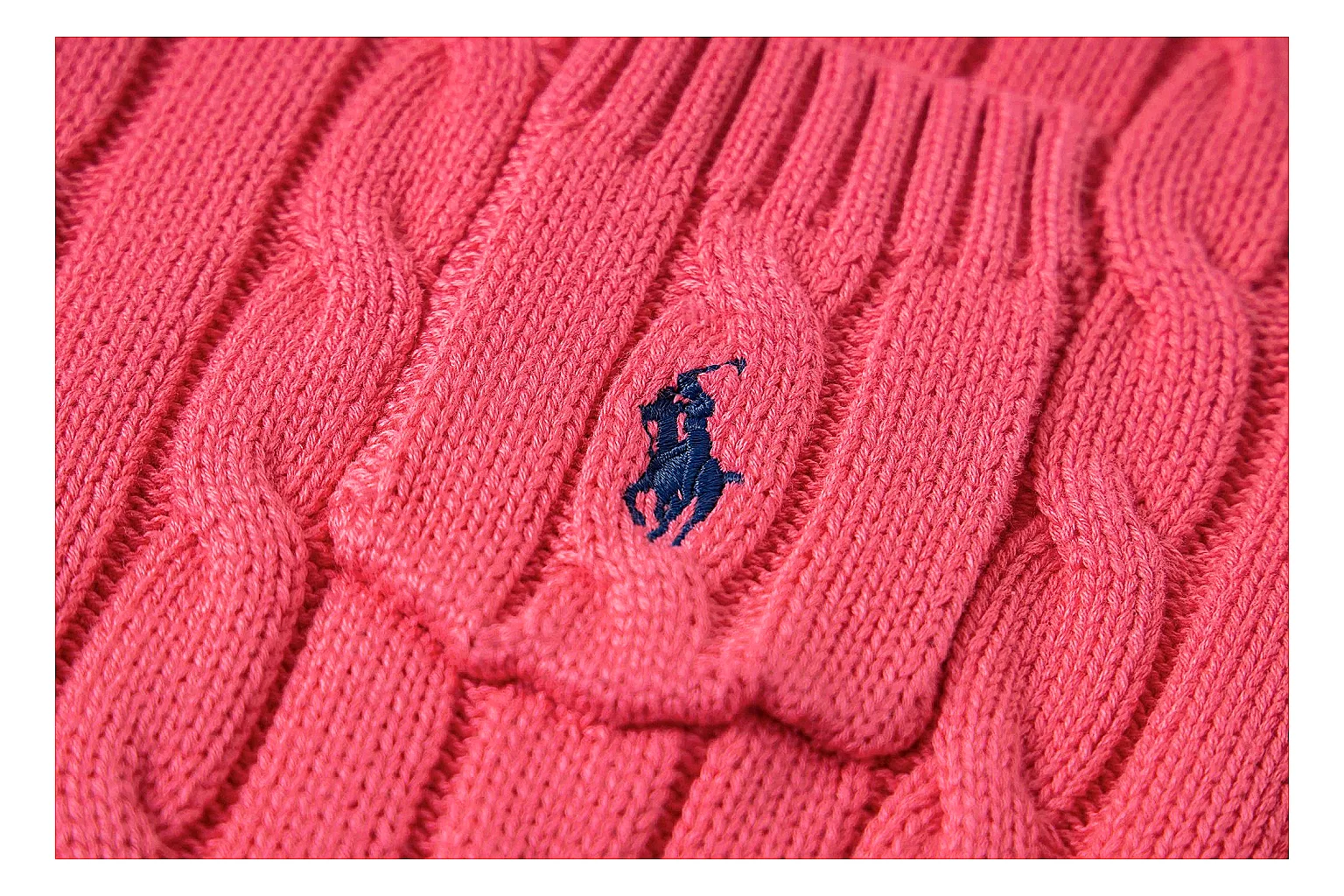 kakoqclab.com Polo Ralph Lauren Coral Cable Knit Polo 0820 Coral short-sleeve-knit product image thumbnail 4