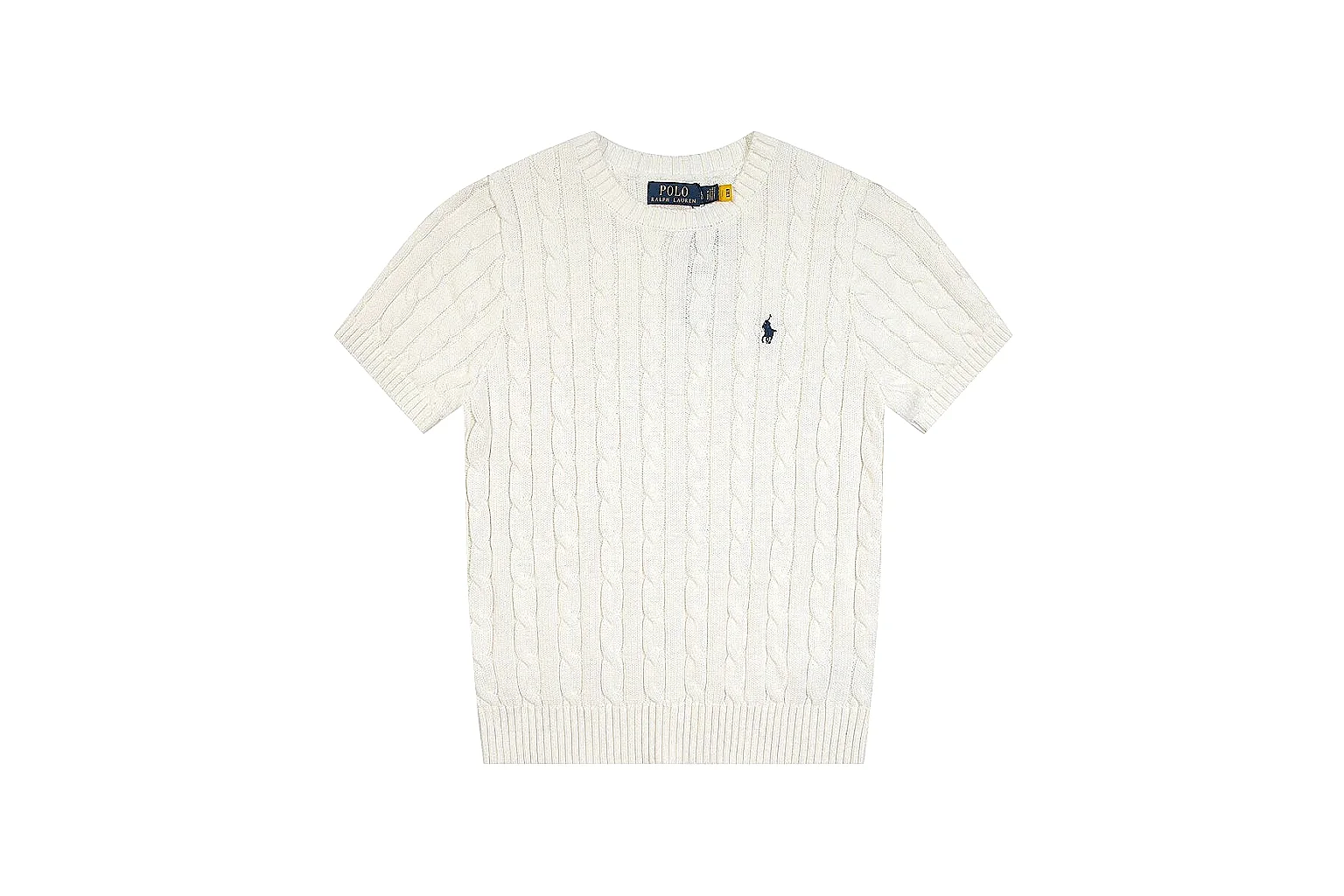 kakoqclab.com Polo Ralph Lauren Cream Cable Knit Polo 0689 Cream short-sleeve-knit product image