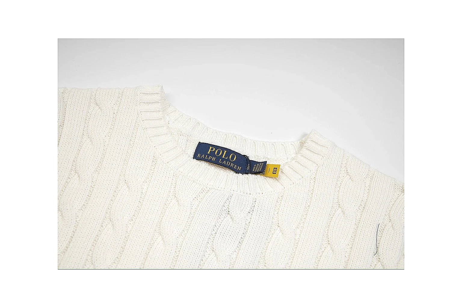 kakoqclab.com Polo Ralph Lauren Cream Cable Knit Polo 0689 Cream short-sleeve-knit product image thumbnail 2