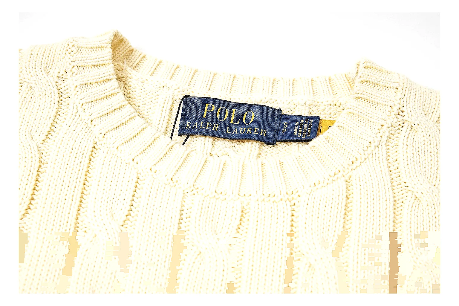 kakoqclab.com Polo Ralph Lauren Cream Cable Knit Polo 0906 Cream short-sleeve-knit product image