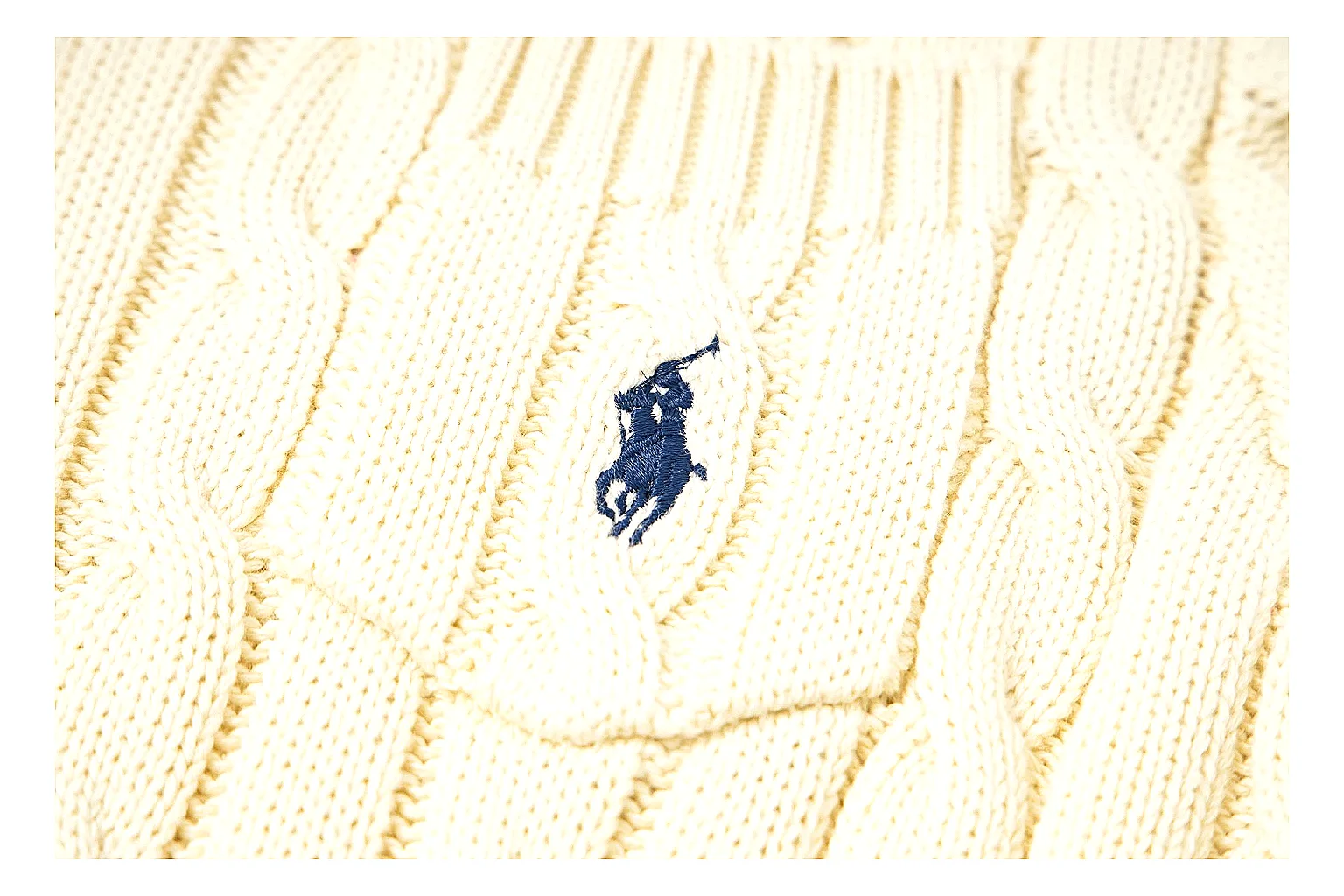 kakoqclab.com Polo Ralph Lauren Cream Cable Knit Polo 0906 Cream short-sleeve-knit product image thumbnail 3