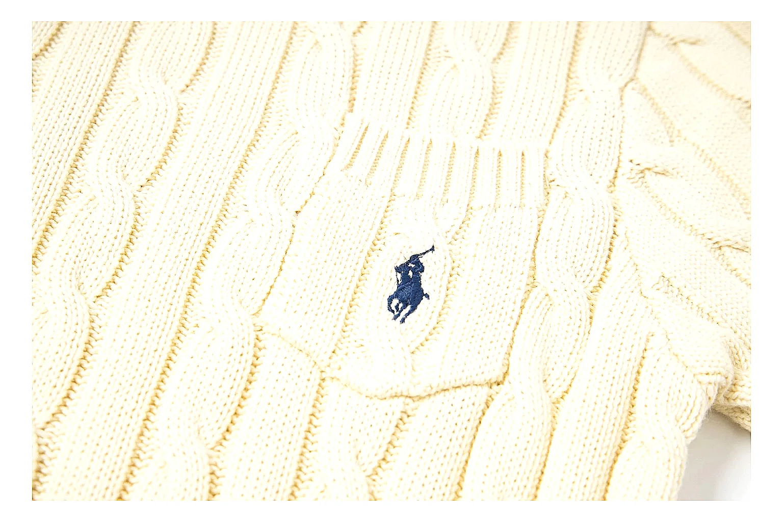 kakoqclab.com Polo Ralph Lauren Cream Cable Knit Polo 0906 Cream short-sleeve-knit product image thumbnail 4