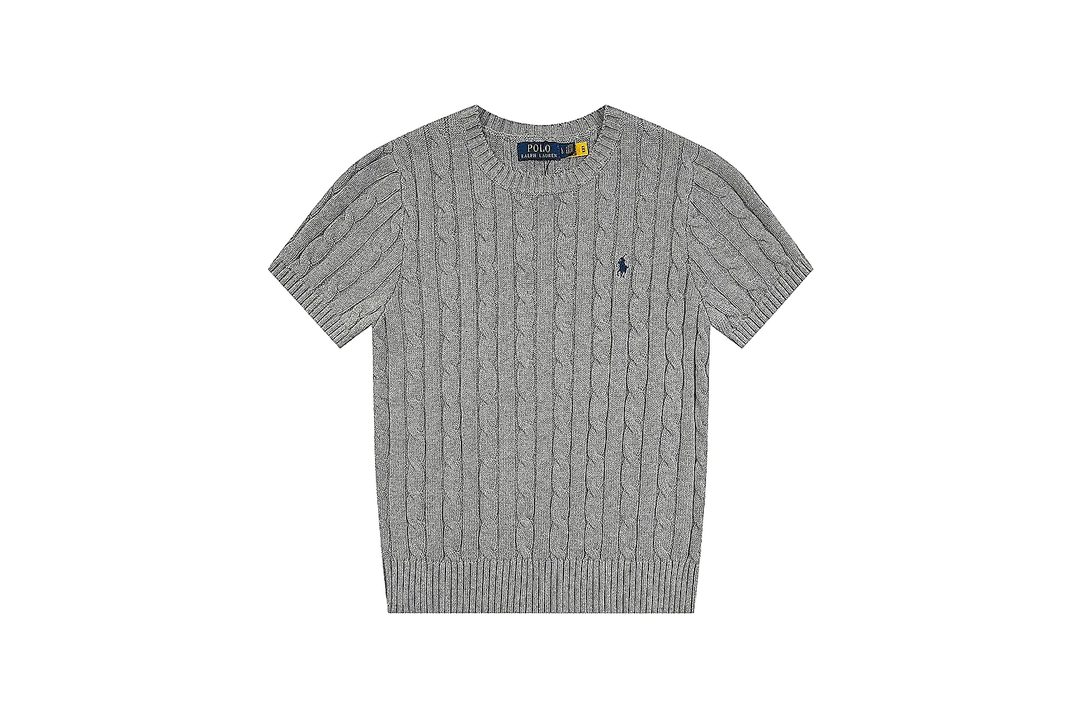 kakoqclab.com Polo Ralph Lauren Grey Cable Knit Polo 0623 Grey short-sleeve-knit product image