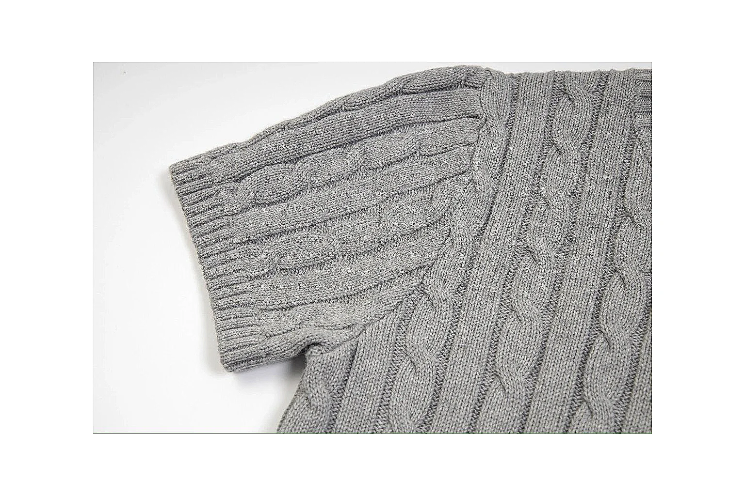 kakoqclab.com Polo Ralph Lauren Grey Cable Knit Polo 0623 Grey short-sleeve-knit product image thumbnail 2