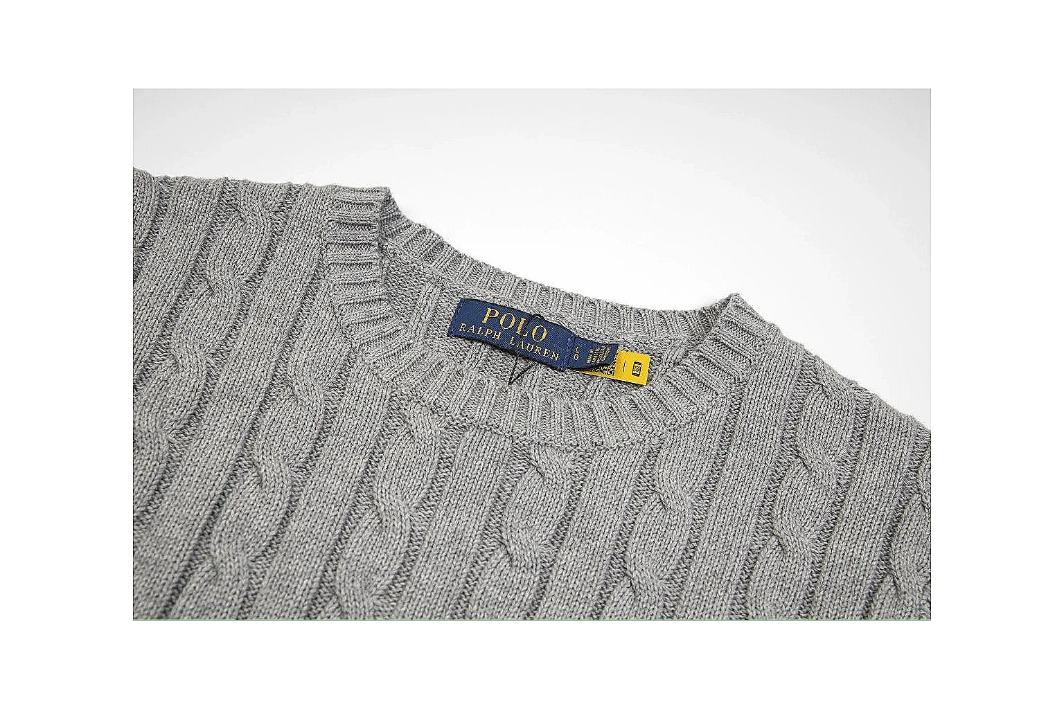 kakoqclab.com Polo Ralph Lauren Grey Cable Knit Polo 0623 Grey short-sleeve-knit product image thumbnail 4