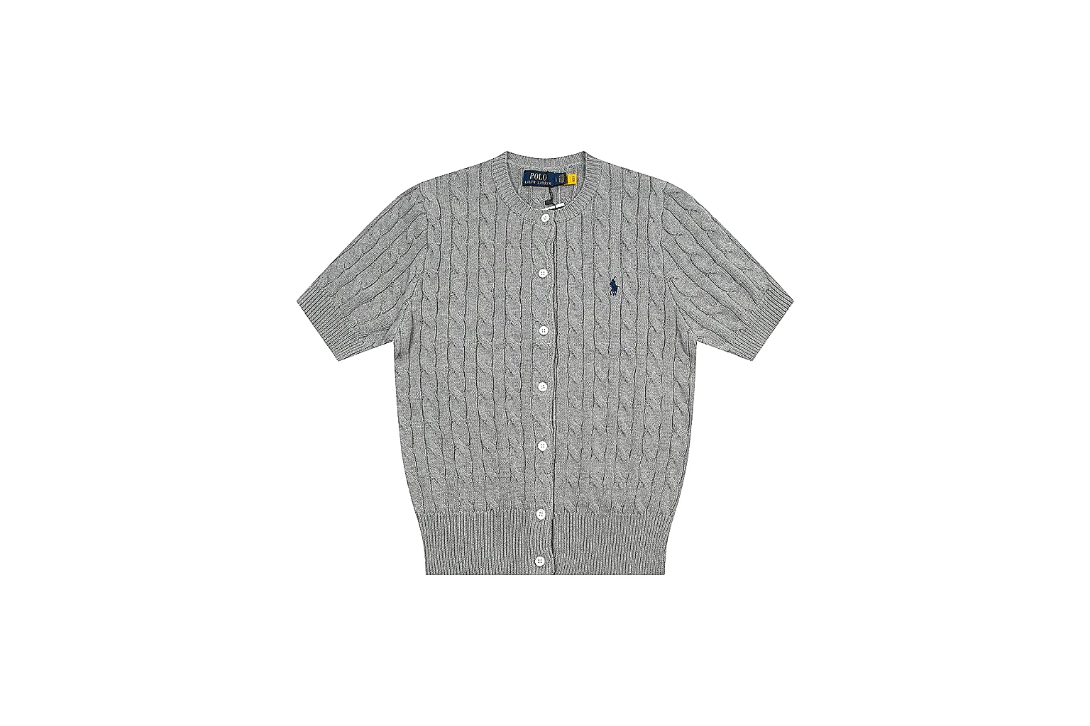 kakoqclab.com Polo Ralph Lauren Grey Cable Knit Cardigan 0931 Grey short-sleeve-knit product image thumbnail 5