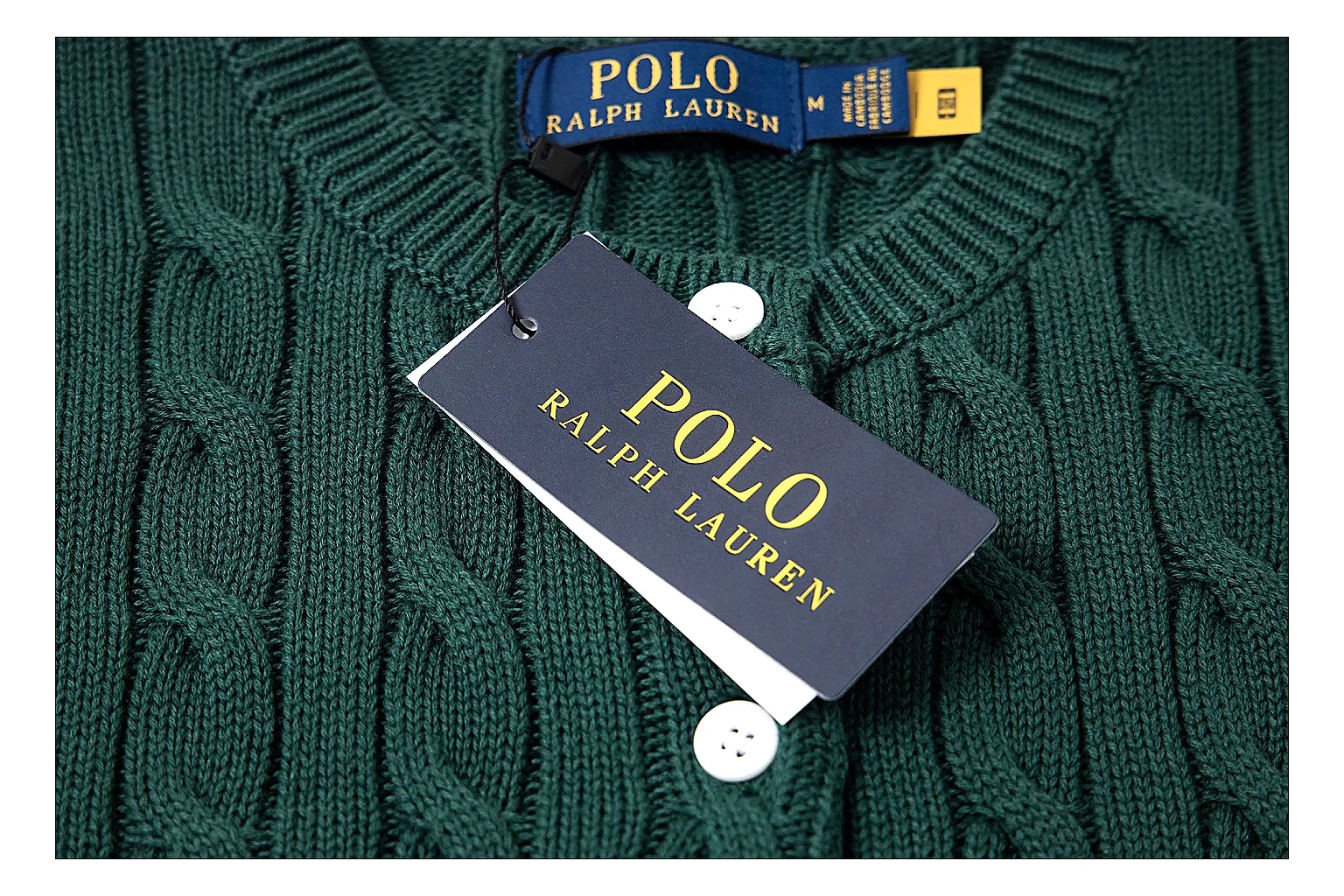 kakoqclab.com Polo Ralph Lauren Forest Green Cable Knit Cardigan 0970 Forest Green short-sleeve-knit product image thumbnail 3