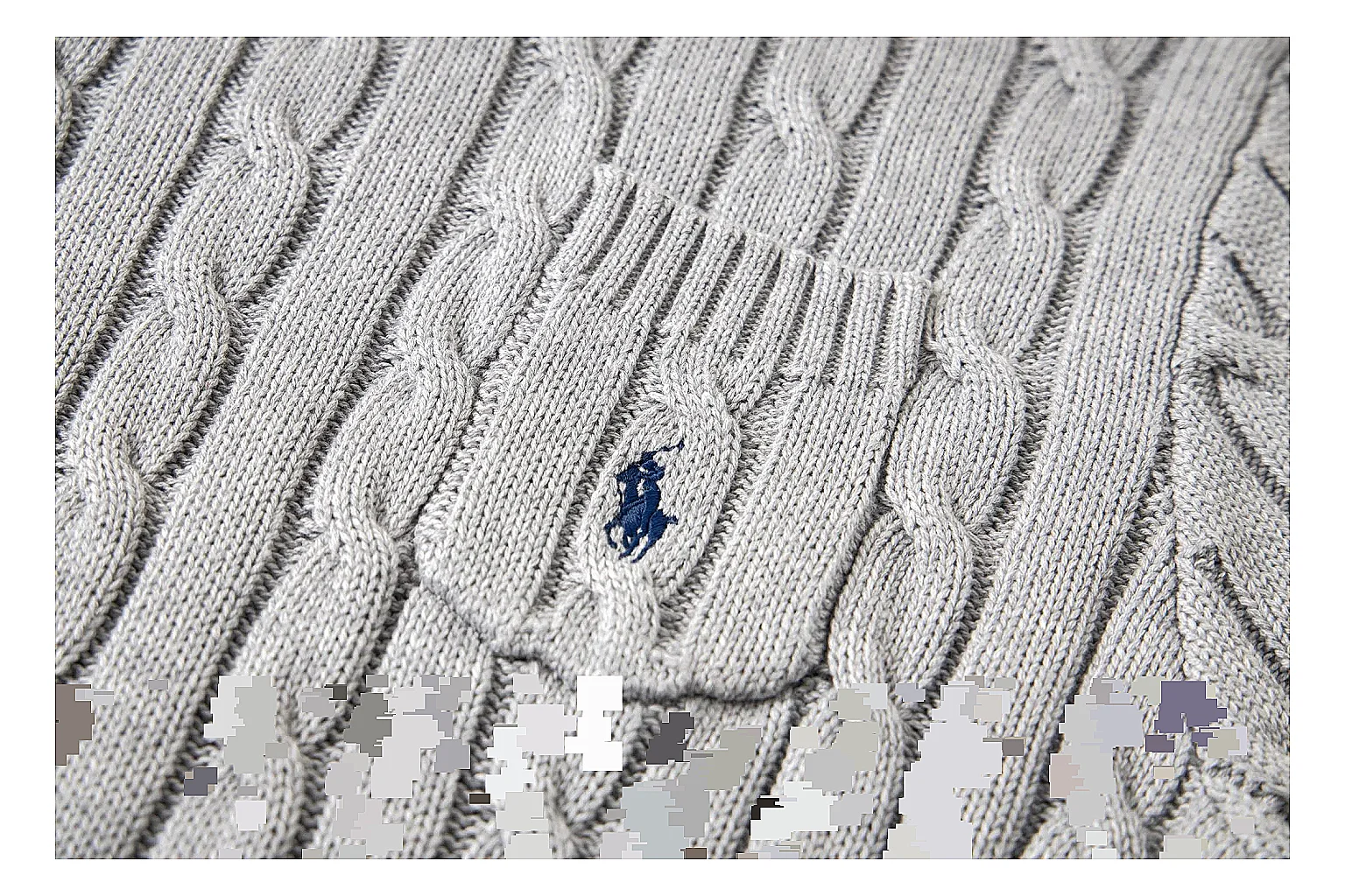 kakoqclab.com Polo Ralph Lauren Heather Grey Cable Knit Polo 0864 Heather Grey short-sleeve-knit product image