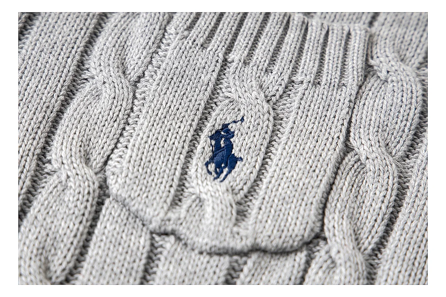 kakoqclab.com Polo Ralph Lauren Heather Grey Cable Knit Polo 0864 Heather Grey short-sleeve-knit product image thumbnail 3