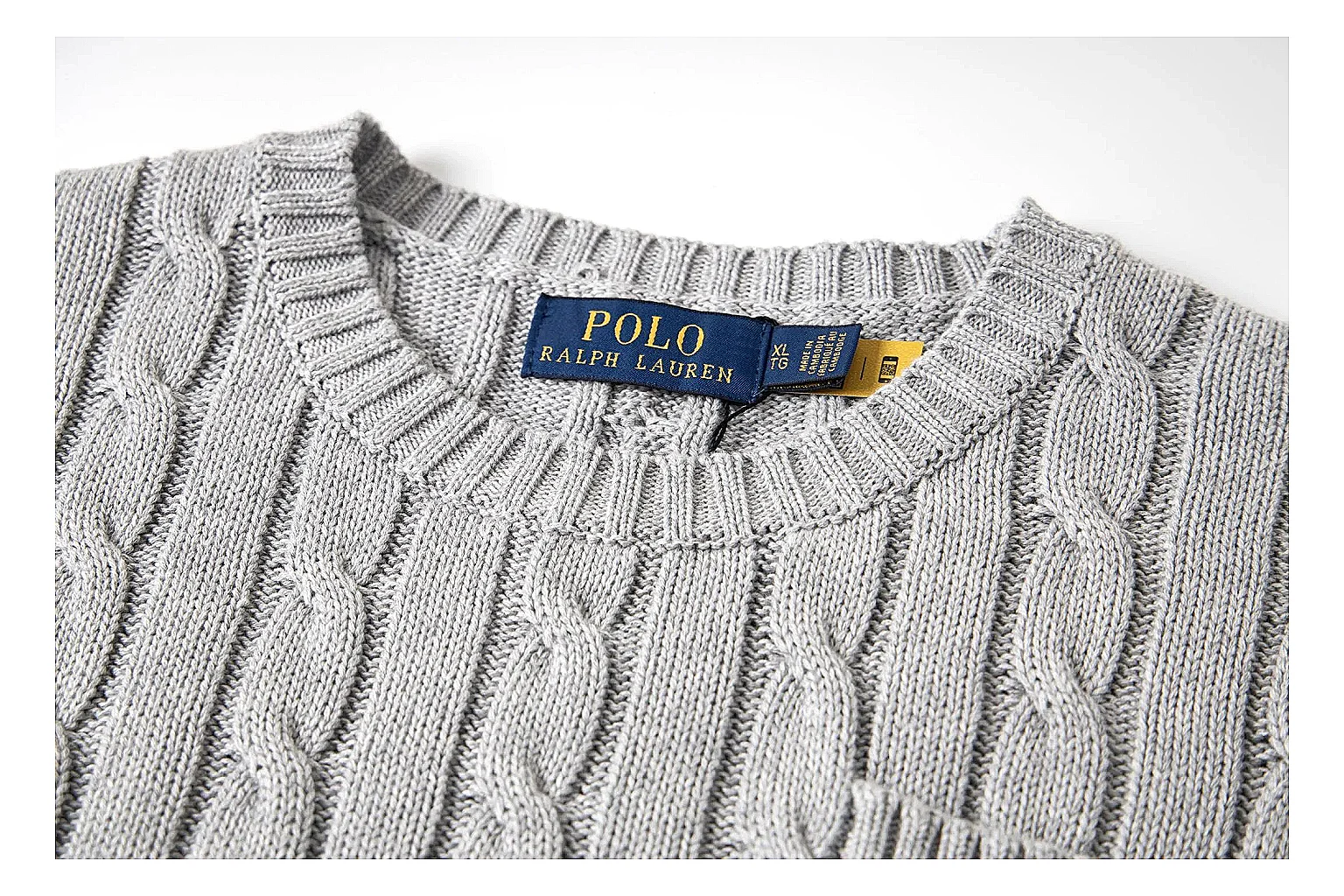 kakoqclab.com Polo Ralph Lauren Heather Grey Cable Knit Polo 0864 Heather Grey short-sleeve-knit product image thumbnail 4