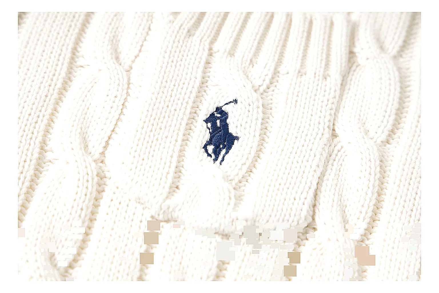 kakoqclab.com Polo Ralph Lauren Ivory Cable Knit Polo 0882 Ivory short-sleeve-knit product image