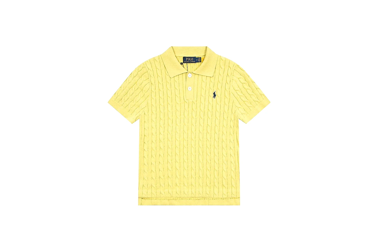 kakoqclab.com Polo Ralph Lauren Lemon Yellow Cable Knit Polo 0979 Lemon Yellow short-sleeve-knit product image thumbnail 5