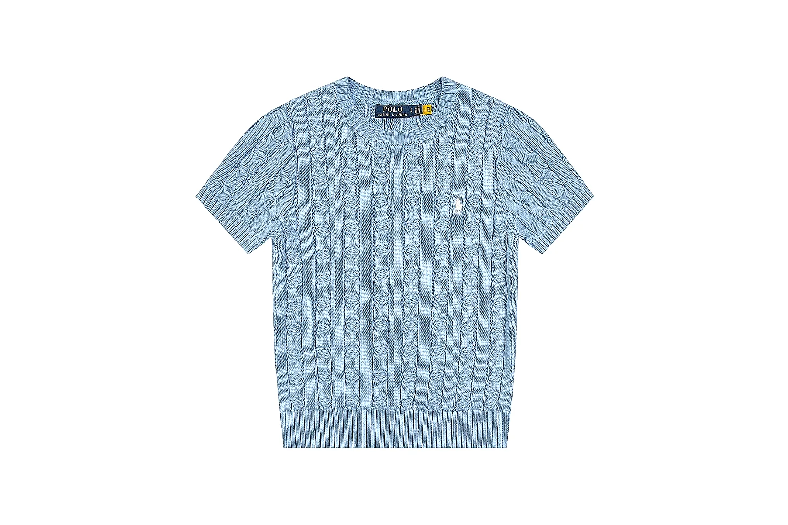 kakoqclab.com Polo Ralph Lauren Light Blue Cable Knit Polo 0638 Light Blue short-sleeve-knit product image