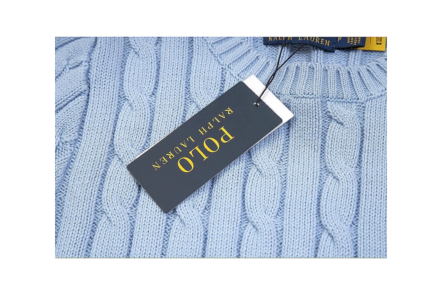 kakoqclab.com Polo Ralph Lauren Light Blue Cable Knit Polo 0638 Light Blue short-sleeve-knit product image thumbnail 2