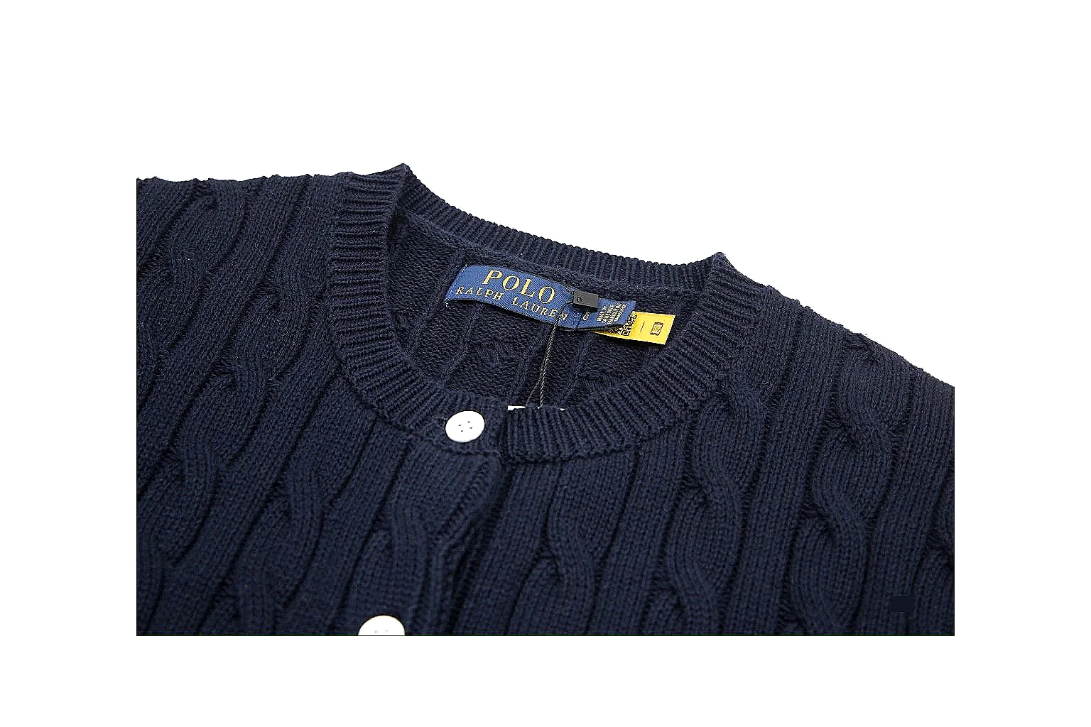 kakoqclab.com Polo Ralph Lauren Navy Cable Knit Cardigan 0960 Navy short-sleeve-knit product image