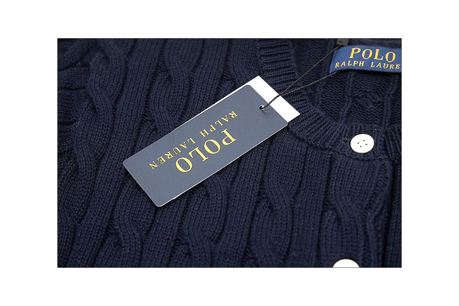 kakoqclab.com Polo Ralph Lauren Navy Cable Knit Cardigan 0960 Navy short-sleeve-knit product image thumbnail 4