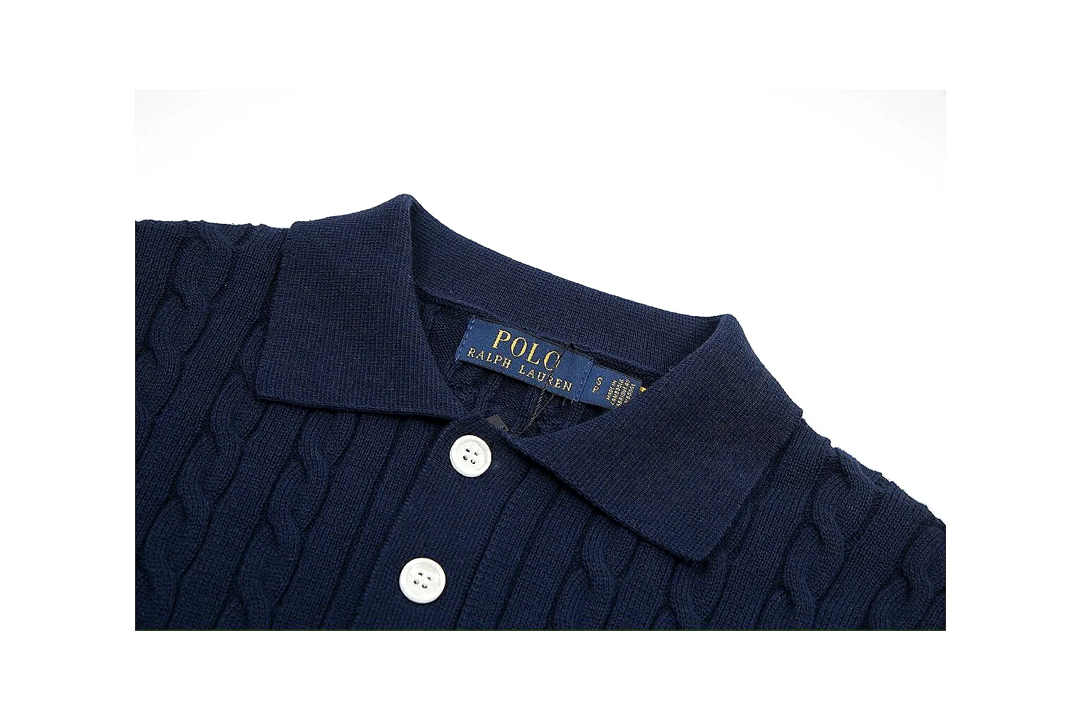 kakoqclab.com Polo Ralph Lauren Navy Cable Knit Polo 0988 Navy short-sleeve-knit product image thumbnail 2