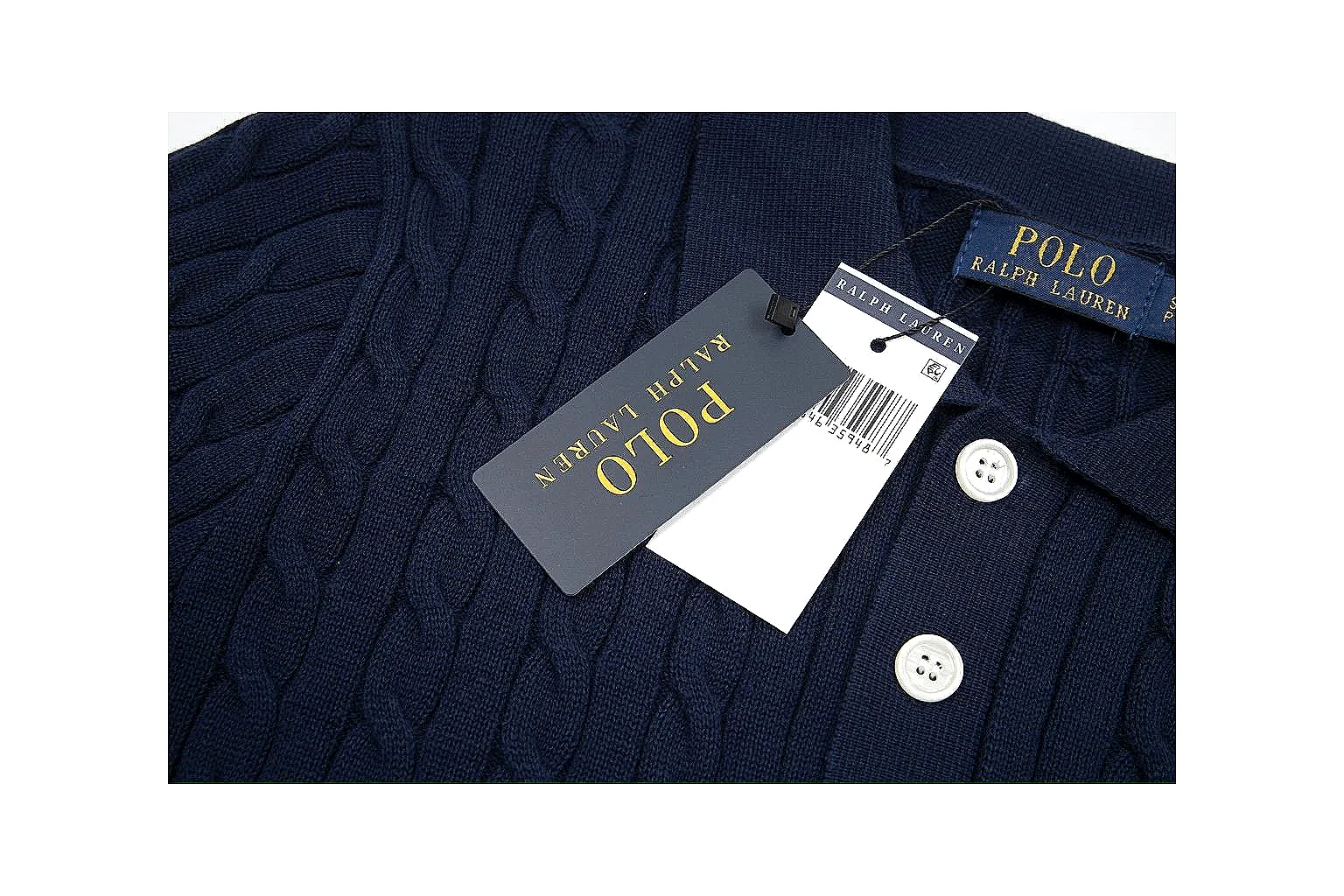 kakoqclab.com Polo Ralph Lauren Navy Cable Knit Polo 0988 Navy short-sleeve-knit product image thumbnail 4