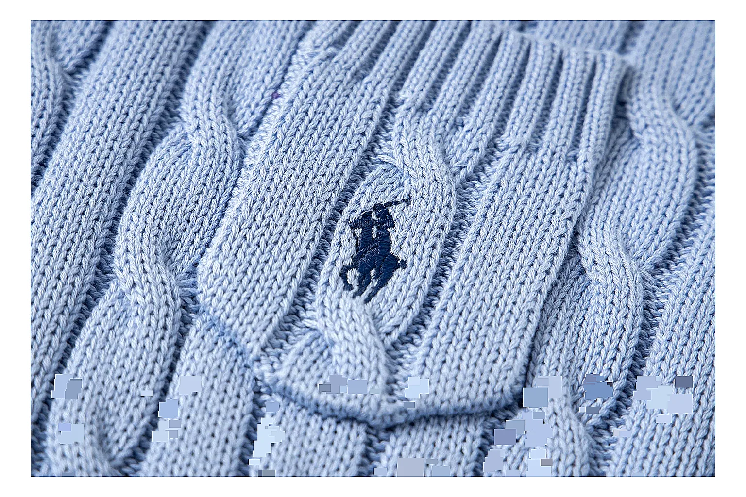 kakoqclab.com Polo Ralph Lauren Pale Blue Cable Knit Polo 0856 Pale Blue short-sleeve-knit product image