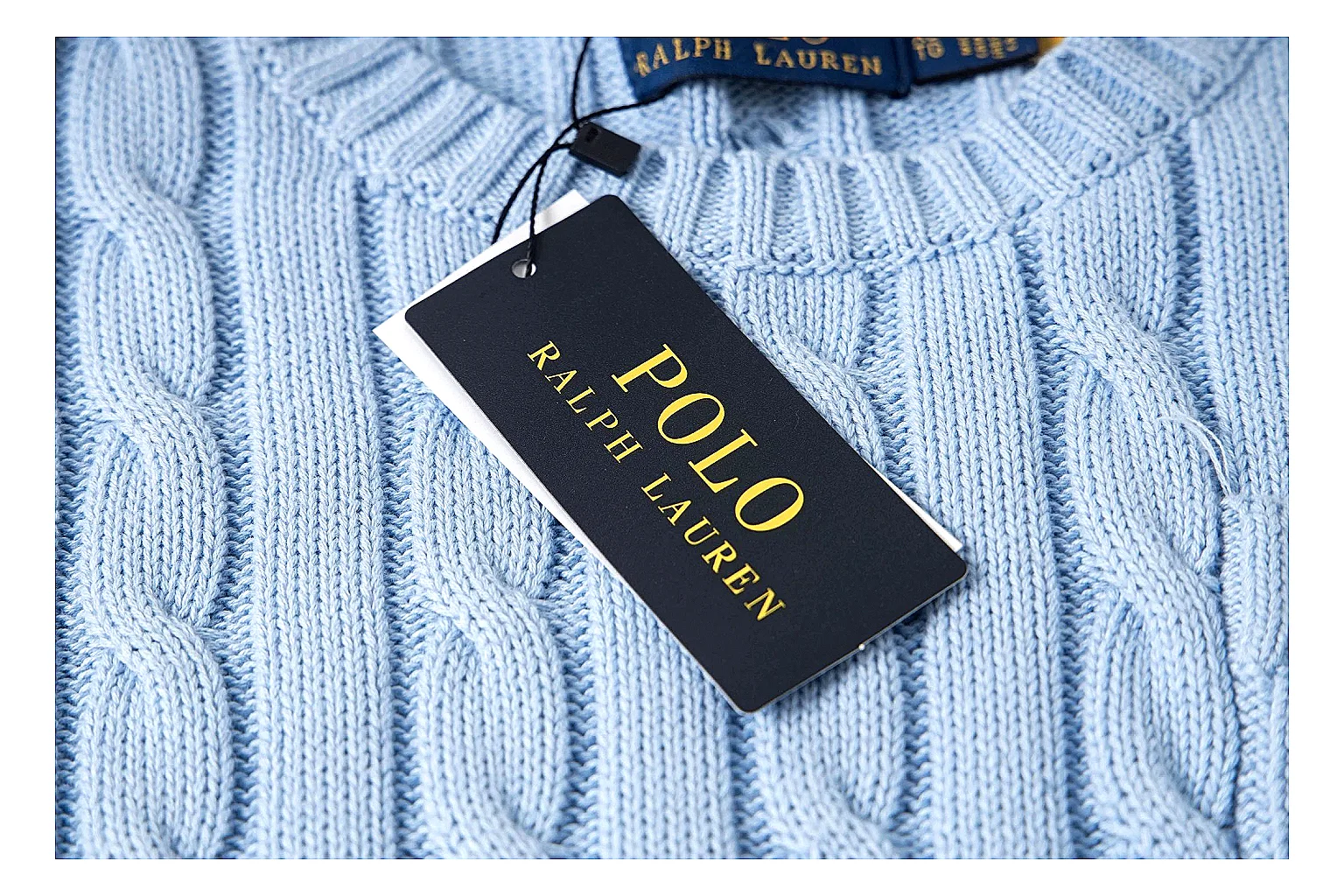 kakoqclab.com Polo Ralph Lauren Pale Blue Cable Knit Polo 0856 Pale Blue short-sleeve-knit product image thumbnail 2